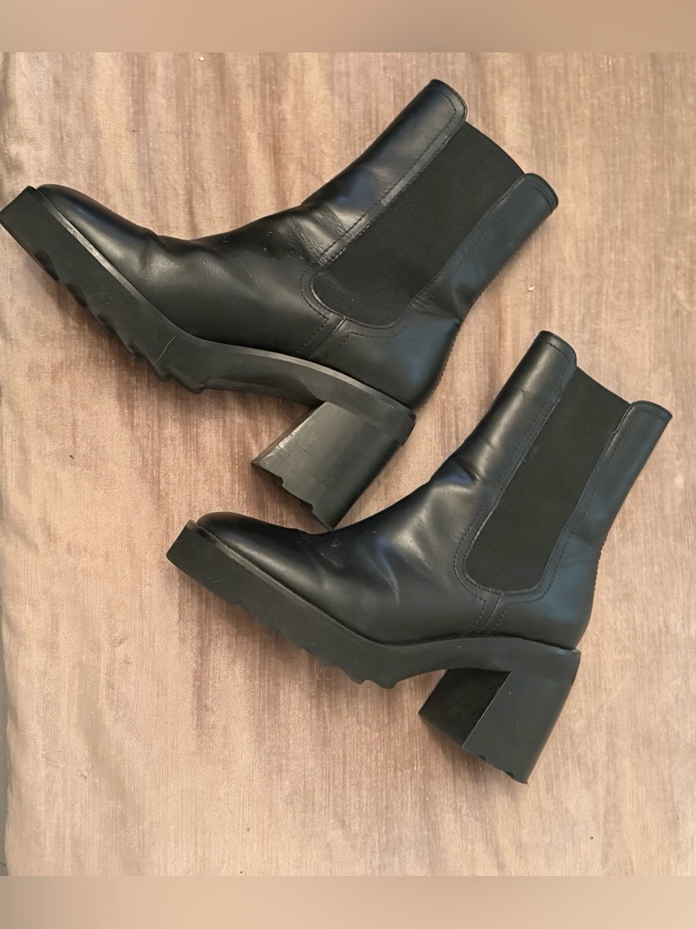 The Kooples Black Stretch Chelsea Ankle Boots - Picture 2 of 5